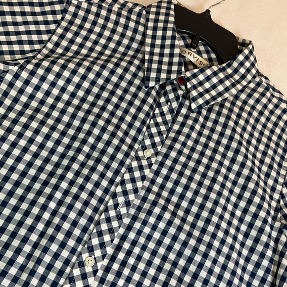 Orvis Navy and White Plaid Button Down Shirt - Picture 3 of 7